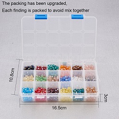 電気メッキガラスビーズ  ABカラー  多面カット  ロンデル  ミックスカラー  6x4mm  穴：1mm  60個/カラー  約1080個/箱&nbsp;EGLA-PH0003-04