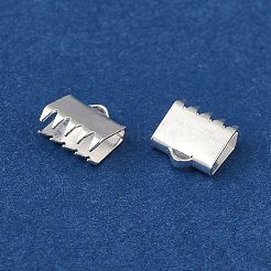 925スターリングシルバーリボンエンド  銀  6x6mm  穴：0.5mm&nbsp;STER-D006-27S