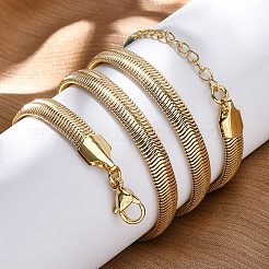 男性女性のためのラックメッキ真鍮ヘリンボーンチェーンネックレス  カドミウムフリー＆鉛フリー  18KGP本金メッキ  17.87インチ（45.4cm）&nbsp;NJEW-M193-01G