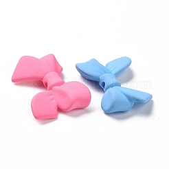 不透明なスプレー塗装アクリルビーズ  蝶結び  ミックスカラー  22.5~25x31.5~33.5x5~7mm  穴：2.5mm&nbsp;OACR-P011-01E
