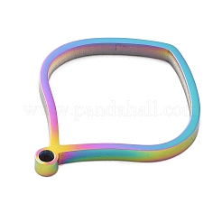 イオンプレーティング（IP）304ステンレススチールオープンバックベゼルペンダント  UVレジンDIY用  エポキシ樹脂  プレスジュエリー  花びら  虹色  33.5x28x3mm  穴：2mm&nbsp;STAS-K208-18M