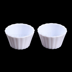 ミニプラスチック模擬エッグタルトカップ  ミニチュア風景キッチンモデルドールハウスアクセサリー装飾  ホワイト  37x21mm&nbsp;DJEW-C005-02B