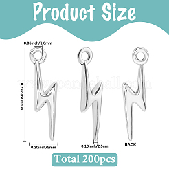 チベットスタイルの亜鉛合金ペンダント200個。  稲妻  アンティークシルバー  20x5x2.5mm  穴：1.6mm  200個/セット&nbsp;FIND-SC0016-30