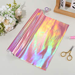 レーザーpuレザー生地  クラフト用品  パールピンク  1350x300x0.8mm&nbsp;AJEW-WH20816-059H
