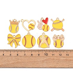 合金エナメルチャーム  野球のチャーム  ゴールドカラー  14~22x20x1.3mm  穴：1.6~1.8mm&nbsp;AL-B003-01G