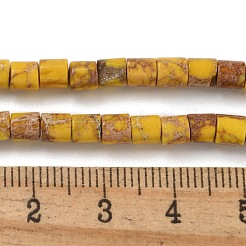 ナチュラルインペリアルジャスパービーズ連売り  染め  コラム  ゴールデンロッド  4~4.5x4mm  穴：0.5mm  約85~88個/連  15.2''（38.5センチメートル）&nbsp;G-P460-06F