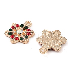 合金ラインストーンペンダント  カドミウムフリー＆鉛フリー  ライトゴールド  スノーフレーク  19x15x3mm  穴：1.6mm&nbsp;PALLOY-S192-02KCG
