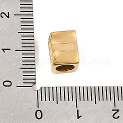 304ステンレススチールヨーロピアンビーズ  大穴ビーズ  縞模様のある直方体  18KGP本金メッキ  7x9.5x7mm  穴：5mm&nbsp;SA-CBA5CD0-02G