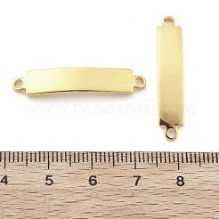 201 ステンレス鋼リンク/コネクター  カーブ四角形  空白タグのスタンプ  18KGP本金メッキ  31.5x6x2mm  穴：1.6mm&nbsp;STAS-S158-07G