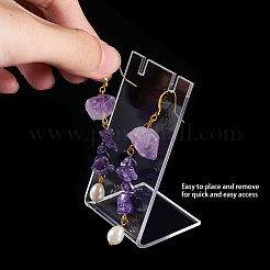 アクリルイヤリング/ネックレスディスプレイ  L型ジュエリーディスプレイ  透明  4.45x3.5x8.15cm&nbsp;LS-EDIS-WH0005-03