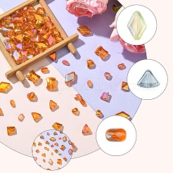 透明なガラスビーズを電気  混合スタイル  混合図形  ブラック  5.5~15x4~10.5x3~6.8mm  穴：0.8~1.2mm  10個/スタイル&nbsp;EGLA-YW0003-22A