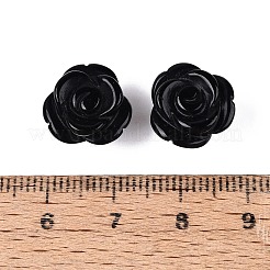 天然黒曜石の彫刻ビーズ  花バラ  8~10x12.5~13.5x13mm  穴：0.8~0.9mm&nbsp;G-Q601-40A
