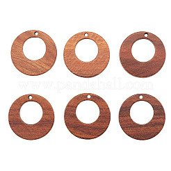ウォールナットウッドペンダント20個  フラットラウンド  サドルブラウン  28x2mm  穴：2mm  20個/箱&nbsp;WOOD-CJ0001-23