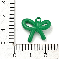 合金ペンダント  スプレー塗装  ちょう結びのチャーム  シーグリーン  17x20x6mm  穴：1.8mm&nbsp;FIND-M037-02F