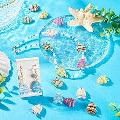 12色塗装ガラスビーズ6個  魚  エナメル  ミックスカラー  18~18.5x22x8~8.5mm  穴：1.6mm  2個/カラー&nbsp;LAMP-TA0002-38