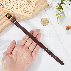 牛革製調節可能ブレスレット（男性用・女性用）  ココナッツブラウン  9-1/2インチ（24.1cm）&nbsp;BJEW-WH20001-06C