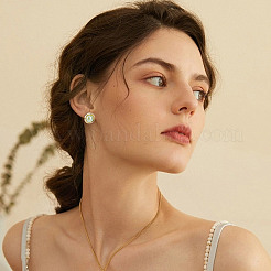 304ステンレススチールスタッドピアス金具  フラットラウンド＆イヤーナット  ピアスバックキャッチ  ゴールデン·ステンレス鋼色  80個/箱&nbsp;STAS-UN0008-81