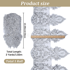 2ヤードポリエステルリボン  衣類用アクセサリー  ギフトデコレーション  花  銀  13-3/8インチ（340mm）&nbsp;OCOR-GF0005-65B