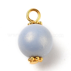 合金アクリルビーズペンダント  スプレー塗装  ラバー加工  ゴールドカラー  カラフル  16x9.7x9.7mm  穴：2.6mm&nbsp;PALLOY-JF00481