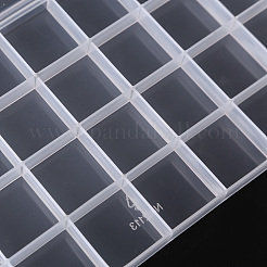 プラスチックビーズ収納ケース  32コンパートメントオーガナイザーボックス  長方形  透明  26x13.3x1.4cm  穴：16.5x6.5mm  コンパートメント：3.1x3.1センチメートル&nbsp;X-CON-S043-032