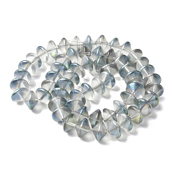 電気メッキガラスビーズセット  空飛ぶ円盤型のビーズ  濃いグレー  14x10~10.5mm  穴：1.2~1.4mm  約60個/連  23.78''（60.4センチメートル）&nbsp;EGLA-G038-01A-HP01