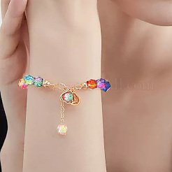 ツートン透明なスプレープリントアクリルビーズ  ポリゴン  多面カット  ミックスカラー  7.5x8x8mm  穴：1.8mm  約1690個/500g&nbsp;ACRP-PA0001-01A