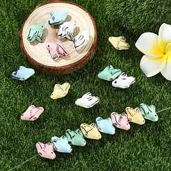 20 個 5 色の手作り磁器ビーズ  手描きの陶器ビーズ  ファミーユは磁器バラ  鳩  ミックスカラー  20x15mm  穴：2.7mm&nbsp;PORC-CJ0001-19