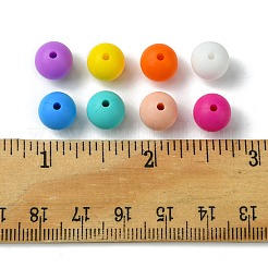 40 個 8 色食品グレードの環境に優しいシリコーン焦点ビーズ  ラウンド  ミックスカラー  8~10mm  穴：  5個/カラー&nbsp;SIL-FS0001-20