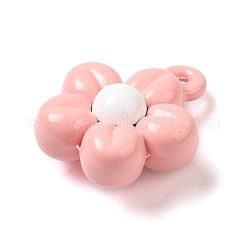 スプレーメッキ合金ペンダント  カドミウムフリー＆鉛フリー  花  ピンク  15x12x6mm  穴：1.5mm&nbsp;PALLOY-S186-14E