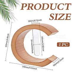 ガラス製の水耕栽培用花瓶  竹ベース付き  ムーン  140x122x56mm&nbsp;AJEW-WH0709-388A