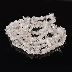 チップ天然水晶ビーズ連売り  ロッククリスタルビーズ  4~6x8~12x2~4mm  穴：1mm  約32インチ&nbsp;G-M344-52