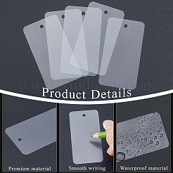 PVCプラスチック値札100枚  長方形  透明  65x35x0.2mm  穴：4mm&nbsp;DIY-SP0006-75A