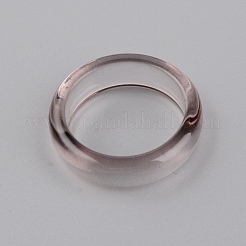 透明樹脂指輪  プレーンバンドリング  グレー  usサイズ7 1/4(17.5mm)&nbsp;RESI-WH0024-76L