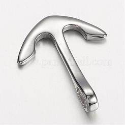 変色しにくい304ステンレススチールペンダント  アンカー  ステンレス鋼色  37x29.5x7mm  穴：5x7mm&nbsp;STAS-D166-20P