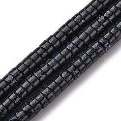 合成ブルーゴールドストーン青金砂石ビーズ連売り  ディスク  ヒシビーズ  6x3.5mm  穴：0.8mm  約113~114個/連  14.92''（37.9cm）〜15.08''（38.3cm）&nbsp;G-Z006-C51