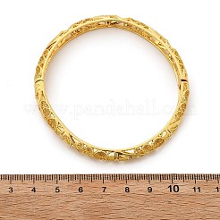 女性用真鍮バングル  ホイール  ラックめっき  ゴールドカラー  1/4インチ（0.8cm）  内径：2-3/8インチ（5.95cm）&nbsp;BJEW-D313-03G