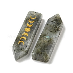 天然ラブラドライト ムーンフェイズペンダント  矢印チャーム  49.5x12.5x6mm  穴：1.6mm&nbsp;G-C145-01E