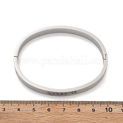 女性用304ステンレススチールラインストーンバングル  ステンレス鋼色  内径：2x2-3/8インチ（5x6.05cm）&nbsp;BJEW-Z092-17P