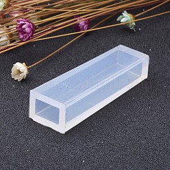 直方体形状のシリコンモールド  レジン型  UVレジン用  エポキシ樹脂ジュエリー作り  ホワイト  49x15x11mm  インナーサイズ：10x6mm&nbsp;AJEW-P039-03