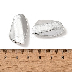 UVメッキ CCB プラスチックビーズ  テクスチャー  ナゲット  銀  27x18x7mm  穴：2mm&nbsp;FIND-Z066-03