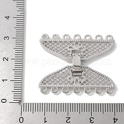 真鍮製スナップクラスプ  カドミウムフリー＆ニッケルフリー＆鉛フリー  プラチナ  28x33.5x4mm  穴：1.5mm&nbsp;KK-U052-26P
