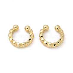ラックメッキブラスツイストロープシェイプカフピアス  カドミウムフリー＆鉛フリー  18KGP本金メッキ  19x19x4mm  内径：12.5mm&nbsp;EJEW-G288-08G