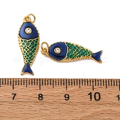 304ステンレススチールエナメルペンダント  ジャンプリングとラインストーン付き  イオンプレーティング（ip）  魚のチャーム  18KGP本金メッキ  23.5x8.5x2mm  穴：2.5mm&nbsp;X-STAS-H475-07G