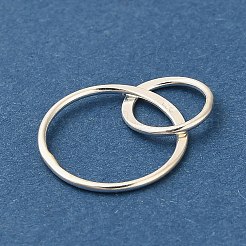 925スターリングシルバーペンダント  ダブルリングチャーム  銀  22mm  穴：7.2mm&nbsp;LS-STER-NH0018-02A-S