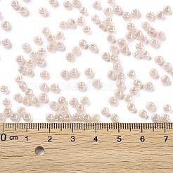 不透明色のレインボーメッキラウンドガラスシードビーズ6/0個  ロージーブラウン  4x3mm  穴：1.2mm  約7200個/ポンド&nbsp;SEED-T006-04D-02