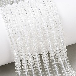 合成クオーツクリスタルビーズ連売り  k9ガラスビーズ  ロンデル  透明  6x3mm  穴：1mm  約111個/連  15.7インチ&nbsp;G-F089-A-01
