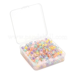 300個12色透明アクリルビーズ  二層ビーズ  多面カット  スター  ミックスカラー  14x15x8.5mm  穴：2mm&nbsp;TACR-LS0001-08
