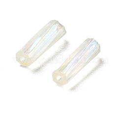 セイロンガラスツイストビューグルビーズ 10g  透明色の虹  きいろ  6.5x2mm  穴：0.8mm&nbsp;LS-SEED-L012-01B