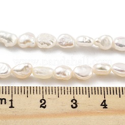 天然養殖淡水パールビーズ連売り  研磨両側  グレード3 A  雪  5~6mm  穴：0.5mm  約27個/連  6.89インチ（17.5cm）&nbsp;PEAR-P062-32C