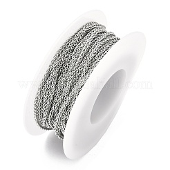 304ステンレススチール製喜平チェーン  ハンダ付け  スプールで  ステンレス鋼色  2.7x1.7x0.4mm&nbsp;CHS-K023-10P